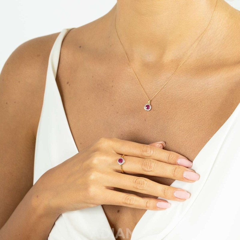 Pierścionek z rubinem i diamentami (R62900 Y M RU): 22 - zdjęcie: 5