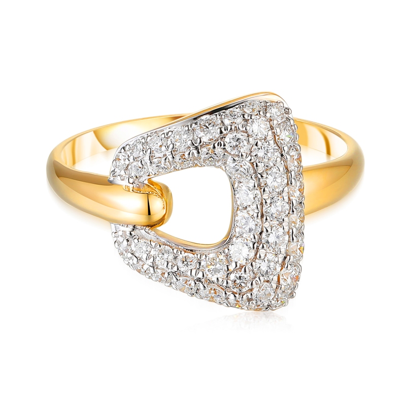 Pierścionek z diamentami laboratoryjnymi (R100409 Y LGD): 10 - zdjęcie: 2