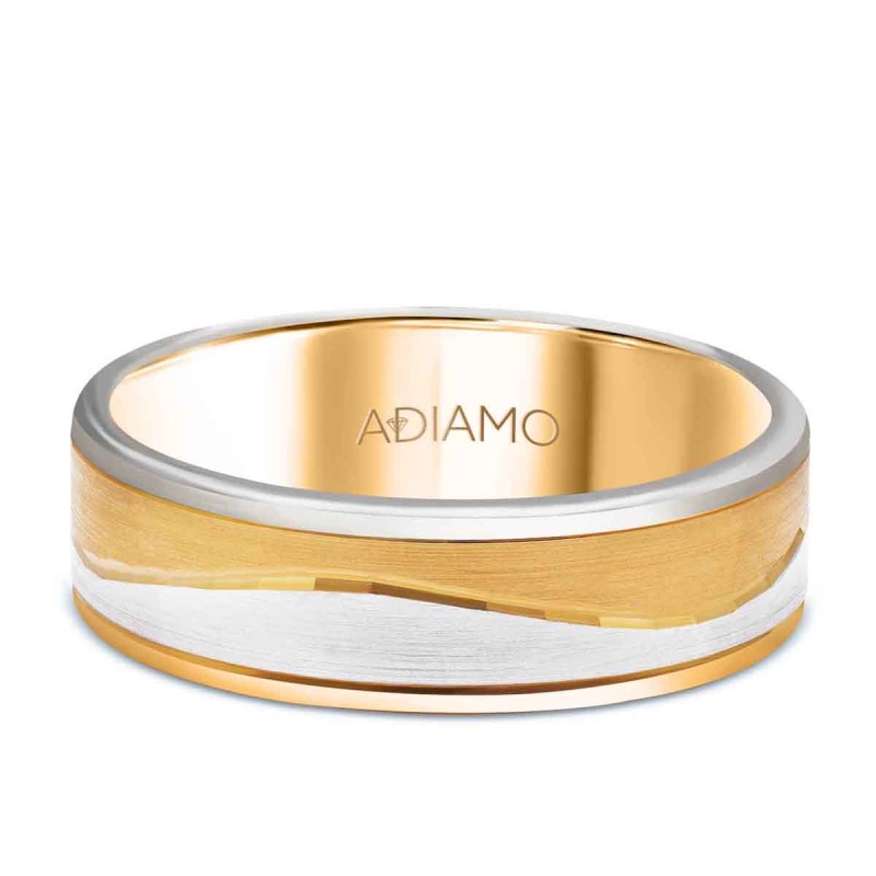 Obrączka ślubna męska dwukolorowa 6mm (O-AD140 YW M): 17 - zdjęcie: 1