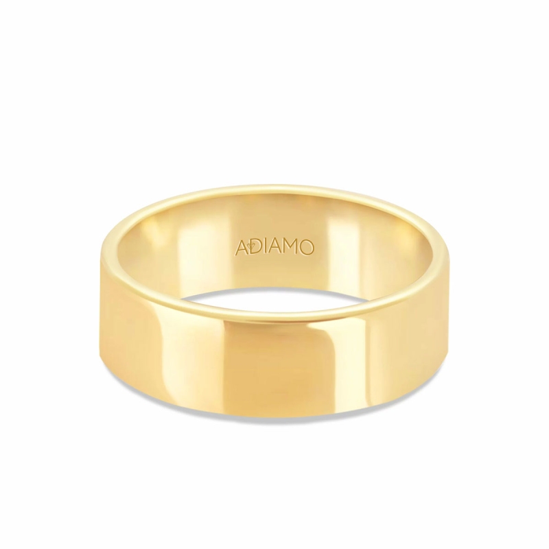 Obrączka ślubna, żółte złoto, płaska, damska, 6 mm: 7 - zdjęcie: 1