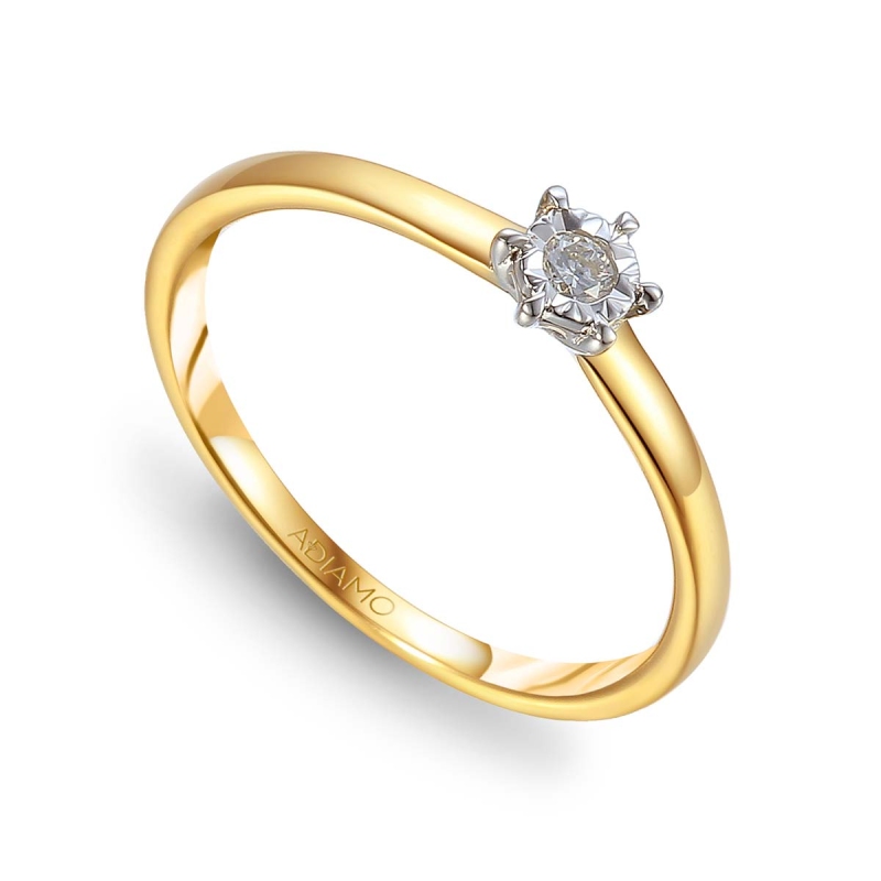 Pierścionek z diamentem (R77848 YW 0,06ct): 10 - zdjęcie: 1