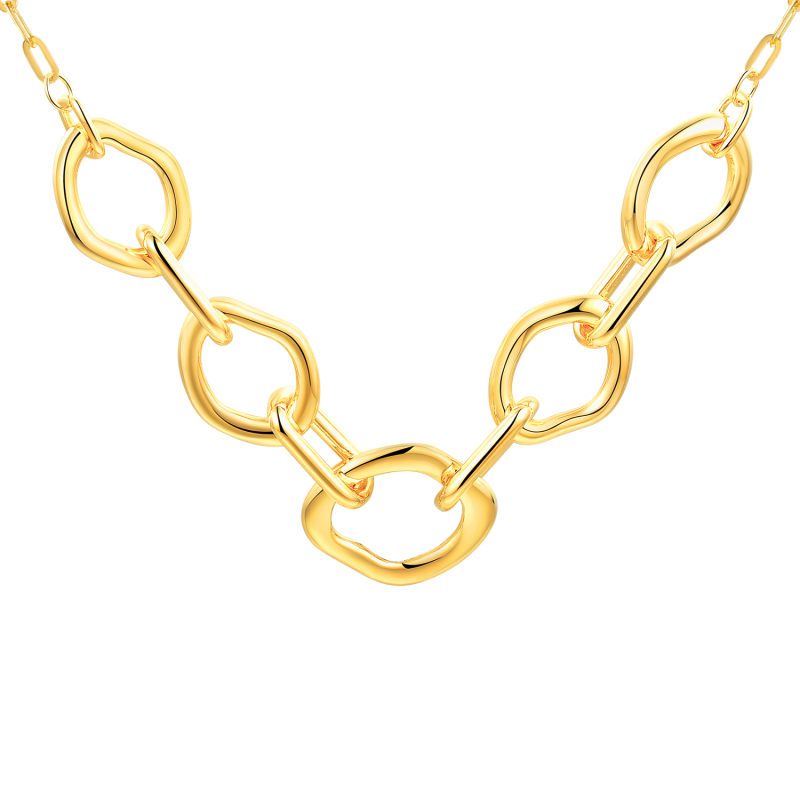 Naszyjnik srebrny pozłacany (N12646 Y 925) - zdjęcie: 1