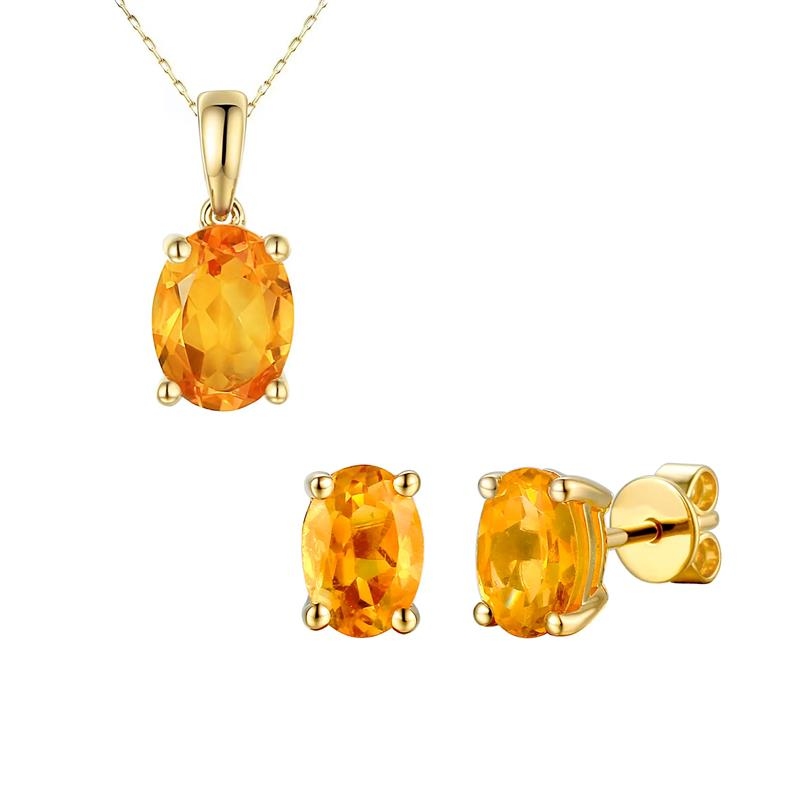 Komplet biżuterii z cytrynami (E43062YCT+P43062YCT) - zdjęcie: 1