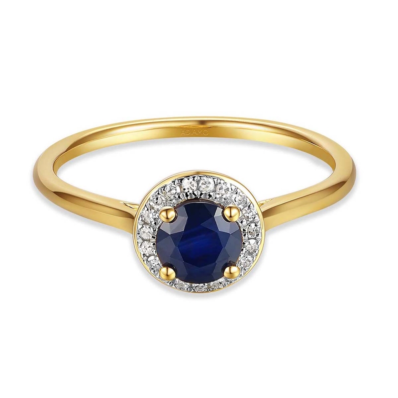 Pierścionek z szafirem i diamentami (R62900 Y M SA): 10 - zdjęcie: 3