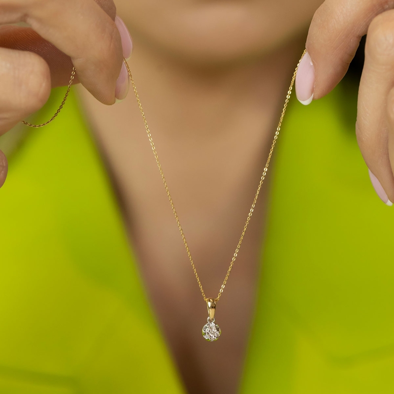 Zawieszka z diamentem (P55114 YW 0,04 ct) - zdjęcie: 2