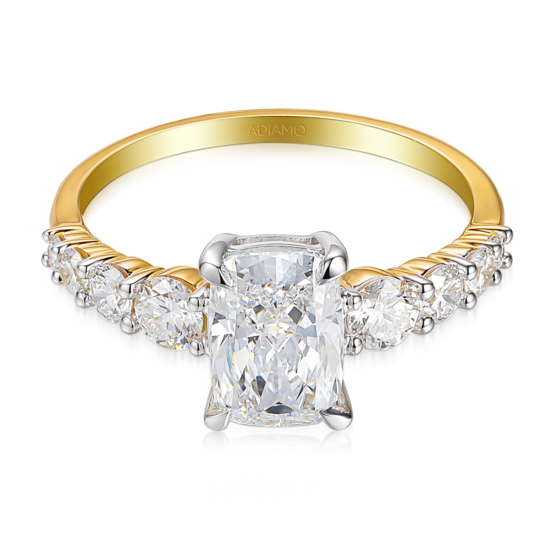 Pierścionek z diamentami laboratoryjnymi (R98877 YW LGD): 10 - zdjęcie: 3