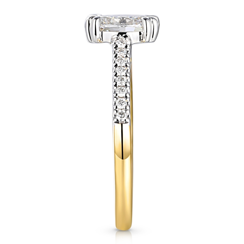 Pierścionek z diamentami laboratoryjnymi (R96117 YW LGD 1.00ct): 10 - zdjęcie: 3