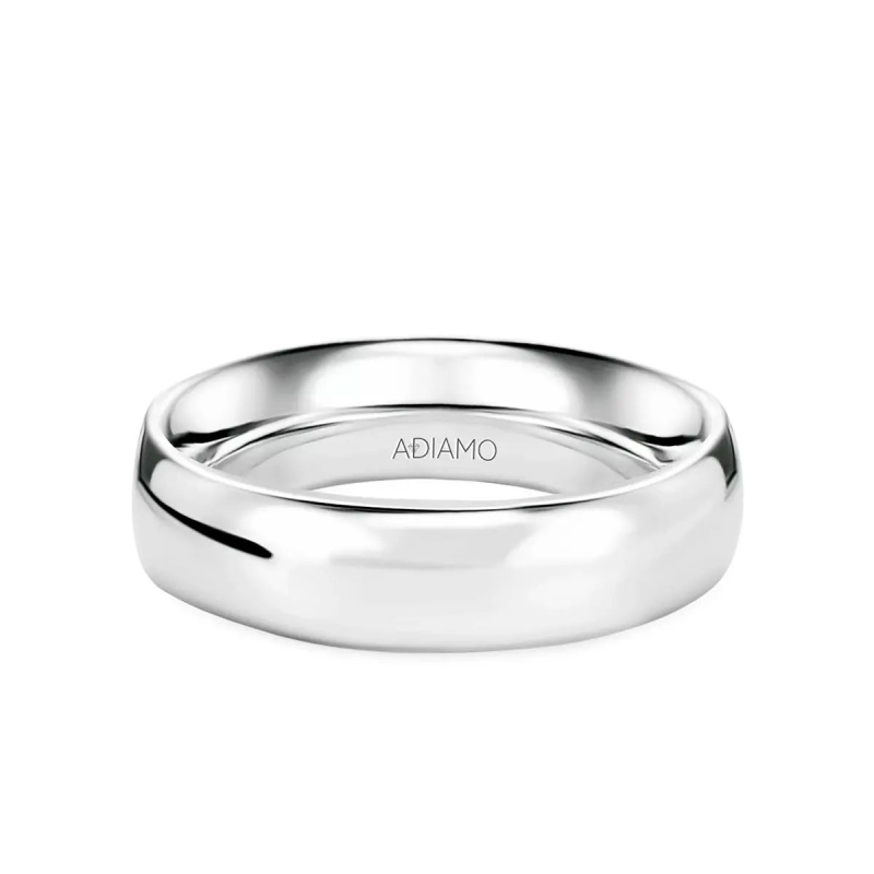 Obrączka ślubna, białe złoto, półokrągła, damska, 5 mm: 7 - zdjęcie: 1