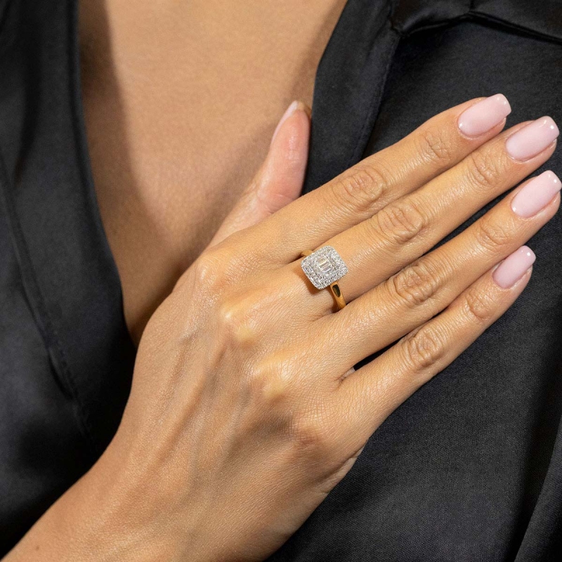 Pierścionek z diamentami (R59279 YW): 7 - zdjęcie: 2