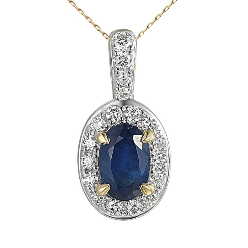 Zawieszka z szafirem i diamentem (P86389 Y SA) - zdjęcie: 1