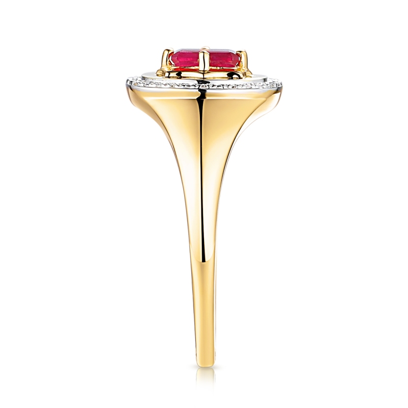 Sygnet z rubinem i diamentami (R93931 Y RU): 10 - zdjęcie: 4