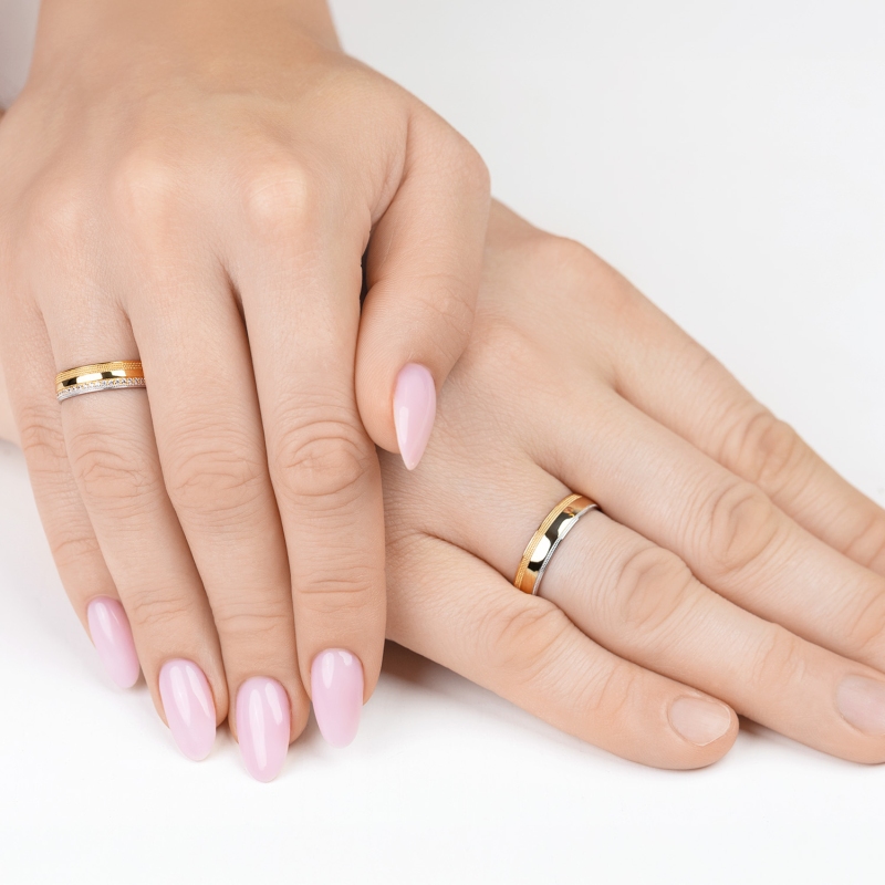 Obrączka z diamentami, 5 mm (O-R99884 YW): 8 - zdjęcie: 2