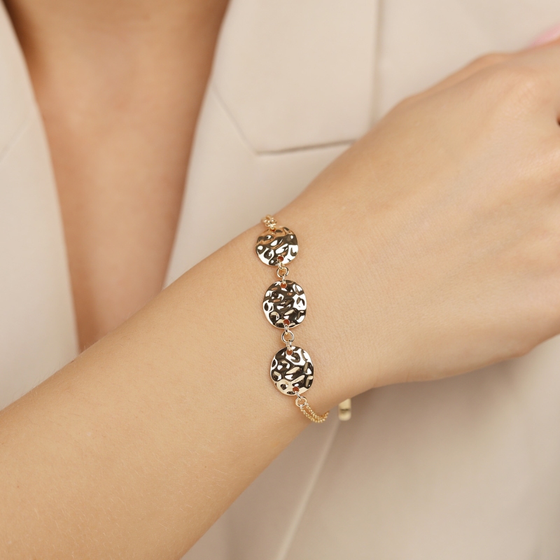 Bransoletka srebrna pozłacana (B10123 Y 925) - zdjęcie: 2