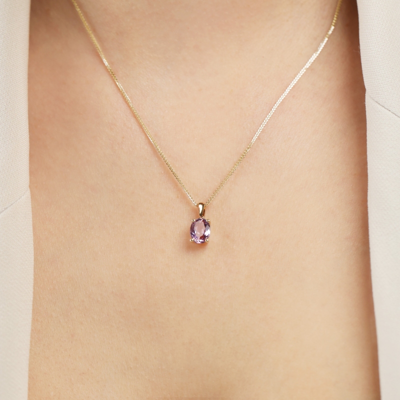 Komplet biżuterii z różowymi ametystami (E43062YPAM+P43062YPAM+R43062YPAM) - zdjęcie: 5