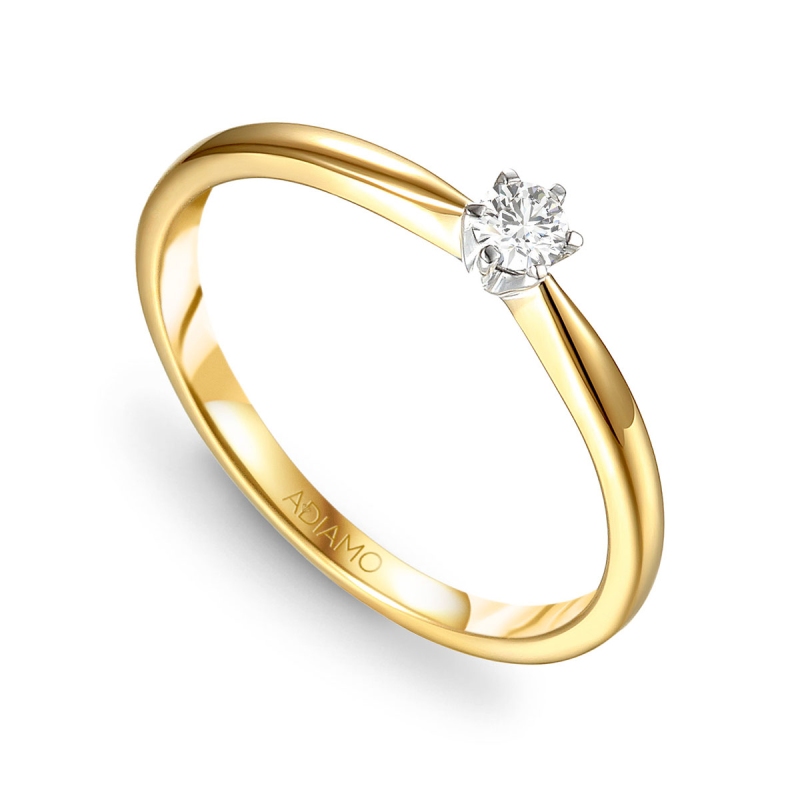 Pierścionek z diamentem, dwukolorowe złoto pr.585 R34130 0,10ct: 10 - zdjęcie: 1