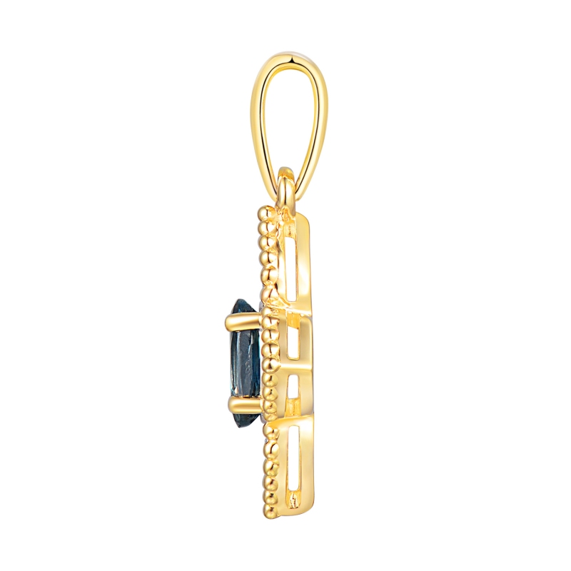 Zawieszka z london blue topazem i diamentami (P98881 Y LBT) - zdjęcie: 2
