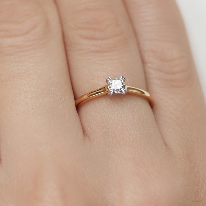 Pierścionek z diamentem laboratoryjnym (R99995 YW LGD 0,54ct): 10 - zdjęcie: 5