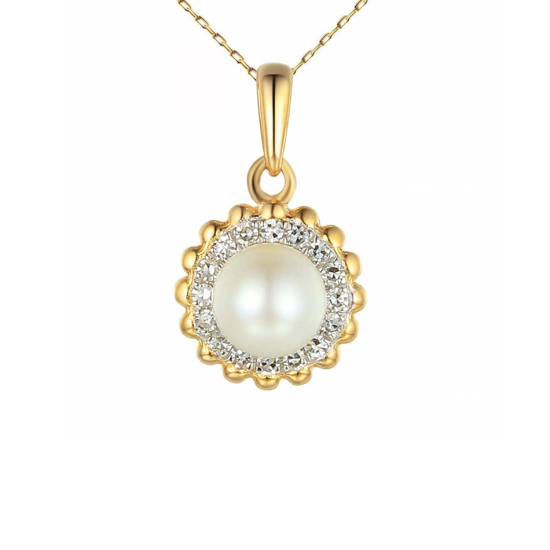 Zawieszka z perłą i diamentami (P81520 Y PL) - zdjęcie: 1