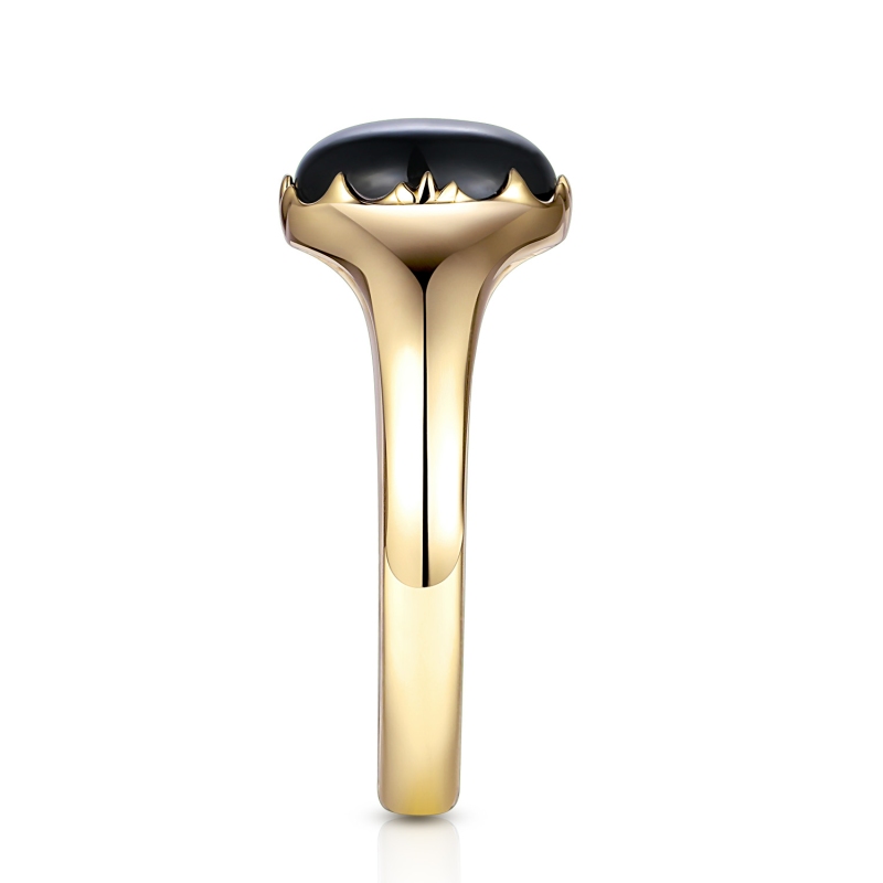 Sygnet złoty z czarnym agatem (R97688 Y BAG): 24 - zdjęcie: 4