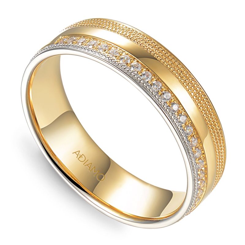 Obrączka z diamentami, 5 mm (O-R99884 YW): 8 - zdjęcie: 1