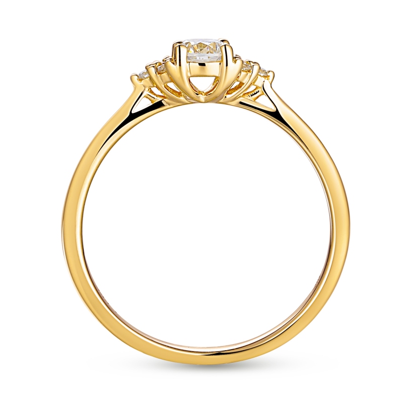 Pierścionek z białym szafirem i diamentami: 7 - zdjęcie: 4