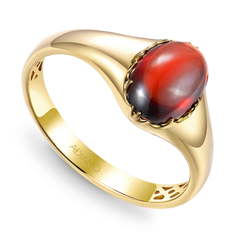 Sygnet złoty z granatem (R97688 Y GT): 17 - zdjęcie: 1