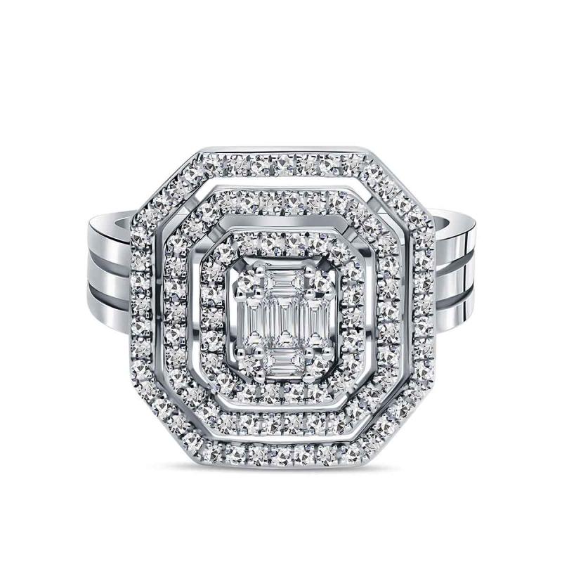 Pierścionek z diamentami (R81598 W): 10 - zdjęcie: 2