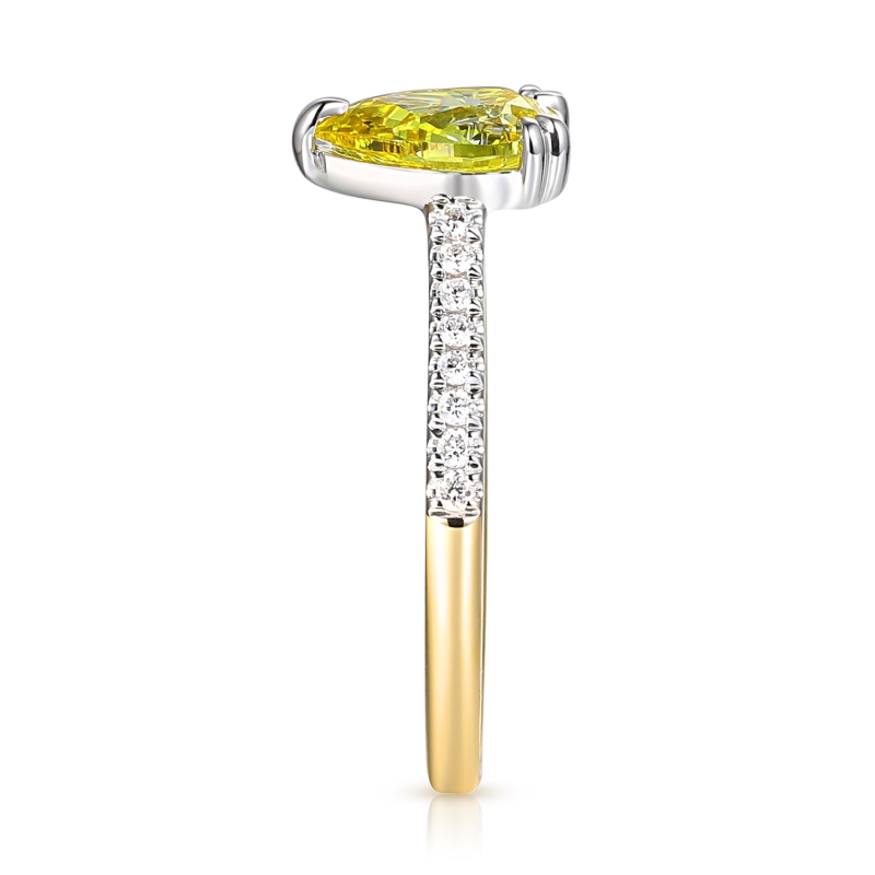 Pierścionek z żółtym diamentem laboratoryjnym (R96122 1,11ct YW LGDY): 10 - zdjęcie: 3