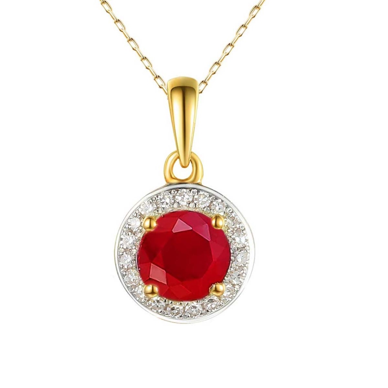 Zawieszka z rubinem i diamentami (P62900 Y RU) - zdjęcie: 1