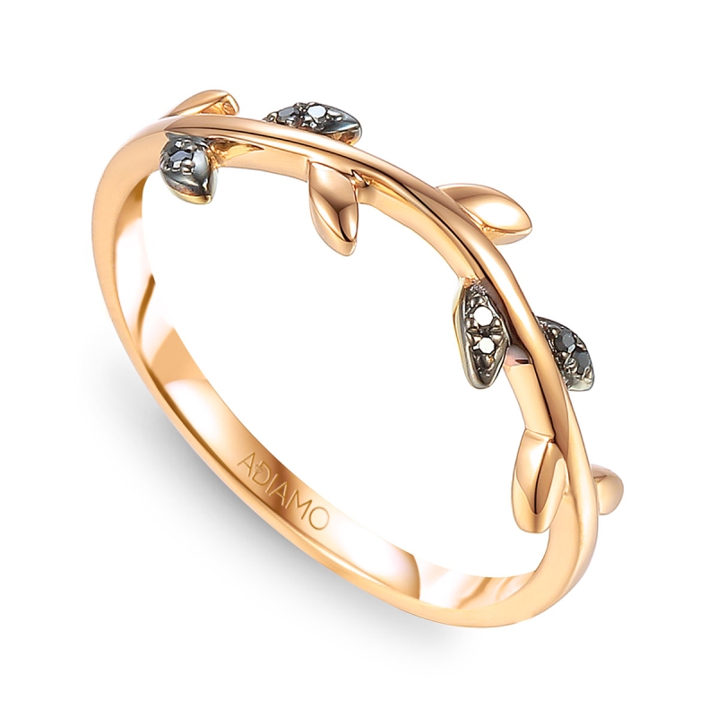 Pierścionek z czarnymi diamentami R79601 R BD: 7 - zdjęcie: 1