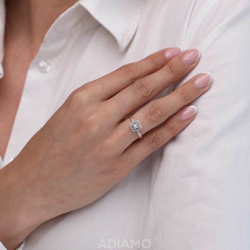 Pierścionek z diamentami (R93399 YW): 7 - zdjęcie: 2