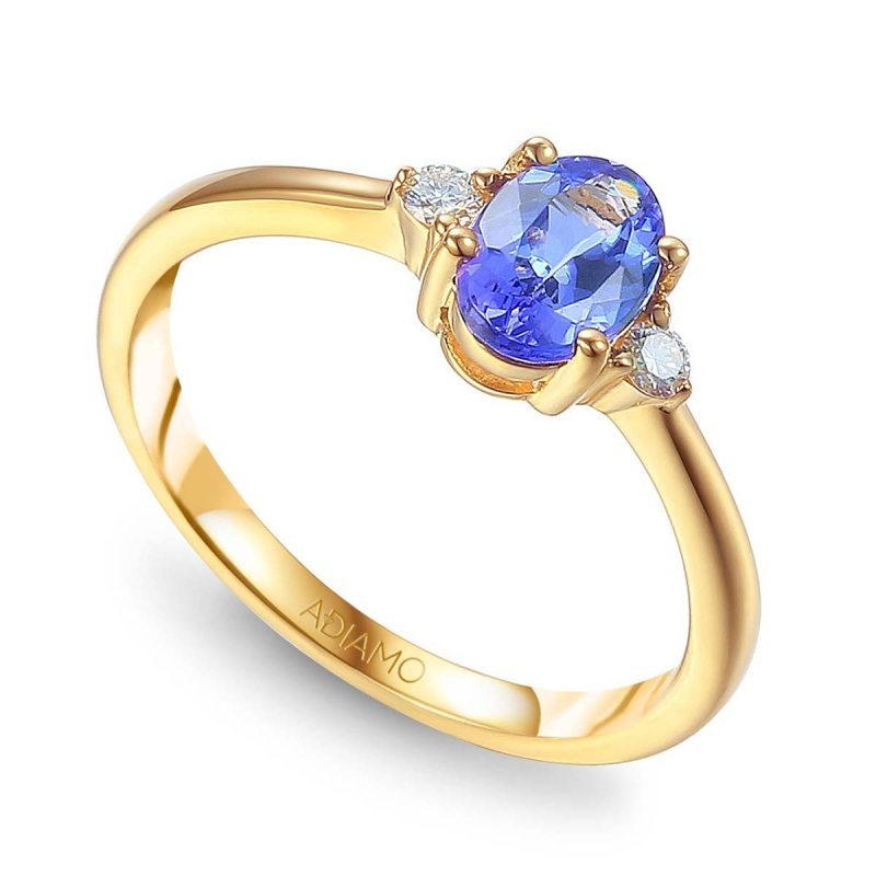 Pierścionek z tanzanitem i diamentami (R37303 Y T): 7 - zdjęcie: 1