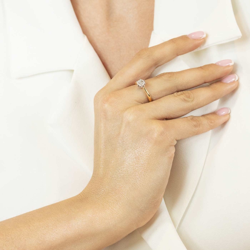 Pierścionek z diamentami (R59016 YW): 10 - zdjęcie: 2