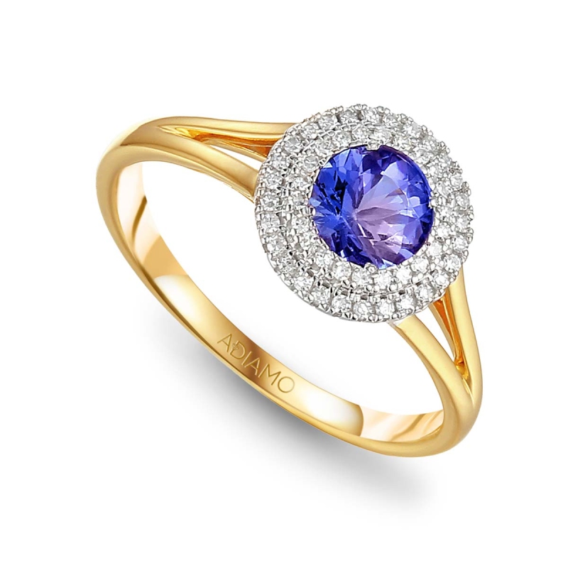 Pierścionek z tanzanitem i diamentami (R57736 YW T): 7 - zdjęcie: 1