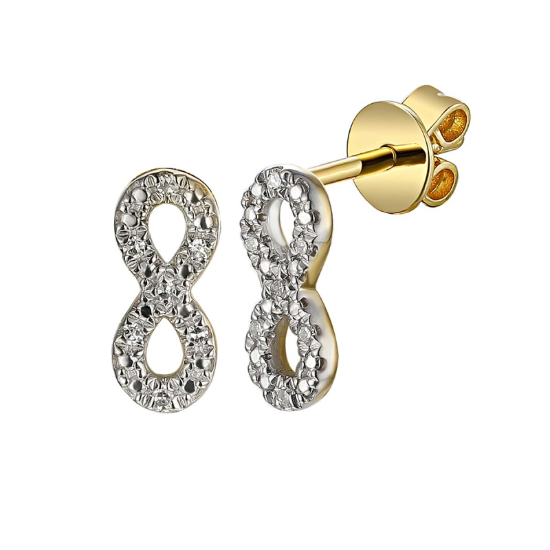 Kolczyki nieskończoność z diamentami (E87511 Y S) - zdjęcie: 1