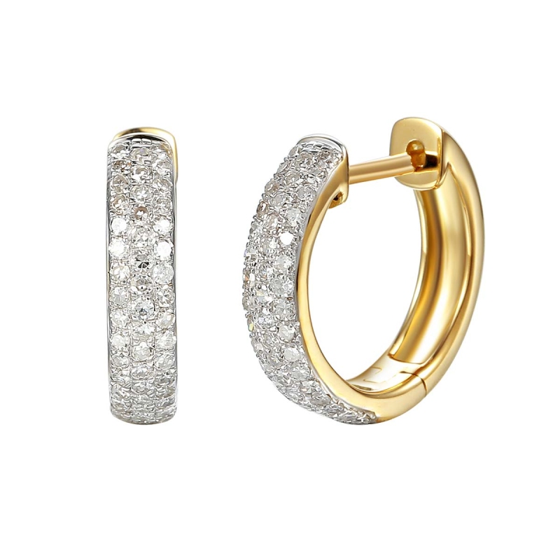 Kolczyki koła z diamentami (E34561 Y A) - zdjęcie: 1