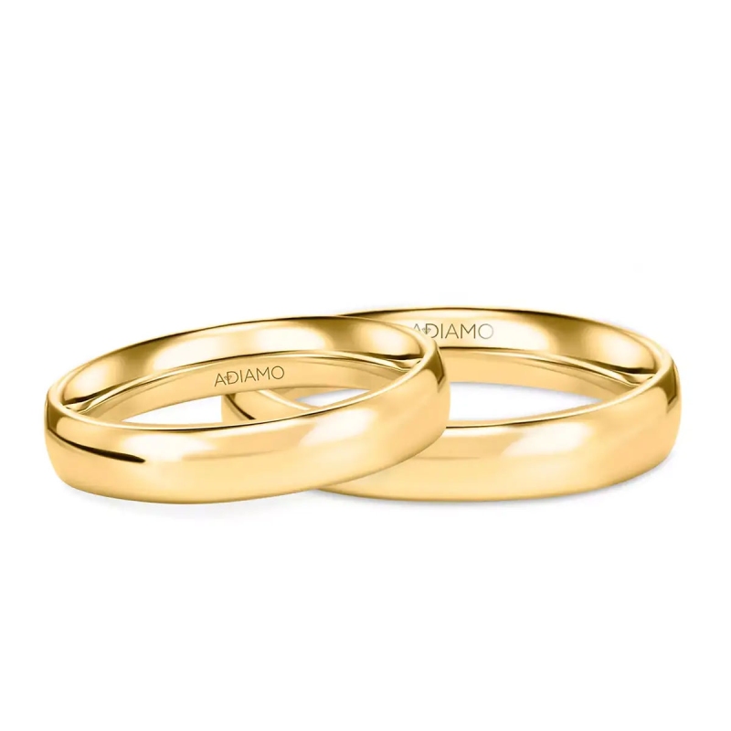 Obrączki ślubne, żółte złoto, półokrągłe, 4mm: 14, 19 - zdjęcie: 1