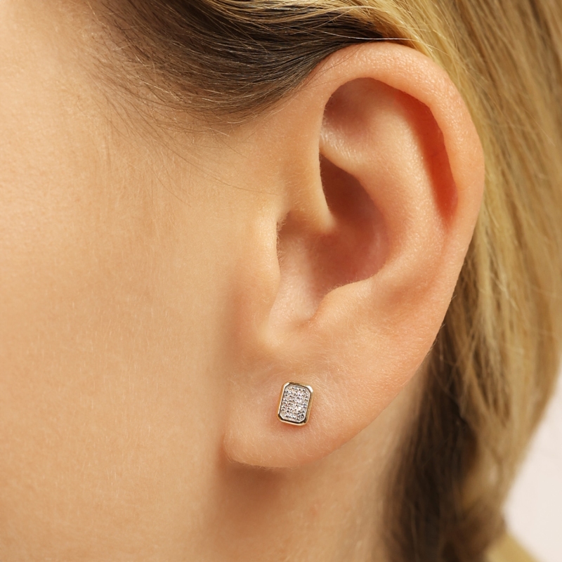 Kolczyki z diamentami (E96275 Y S) - zdjęcie: 2