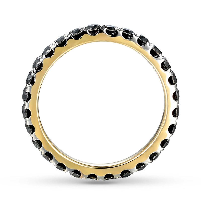 Pierścionek obrączkowy z czarnymi diamentami (R79366 Y BD): 14 - zdjęcie: 3