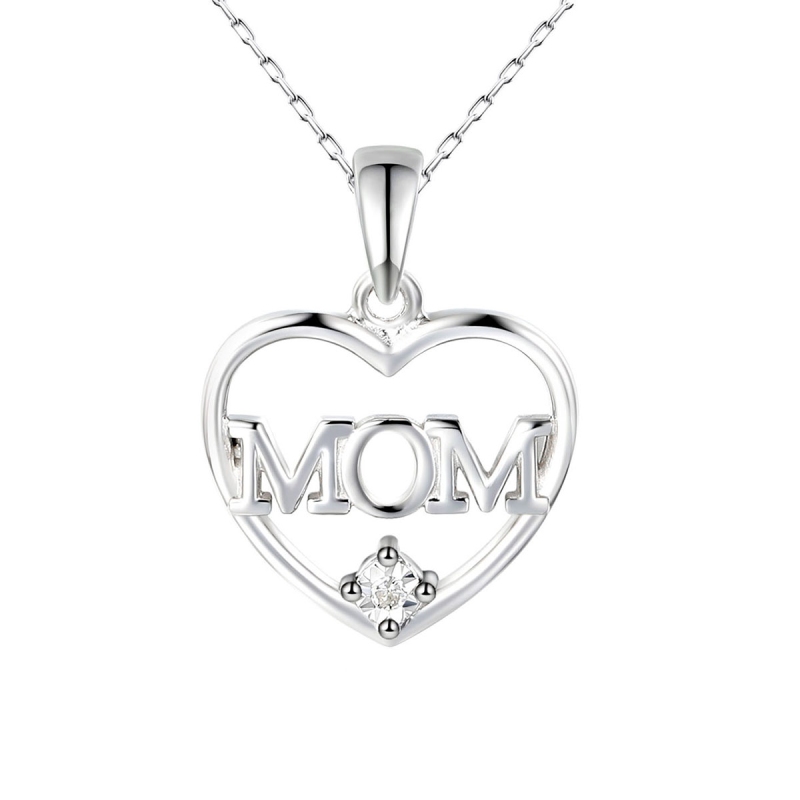 Zawieszka złota z diamentem napis MOM (P84903 W) - zdjęcie: 1