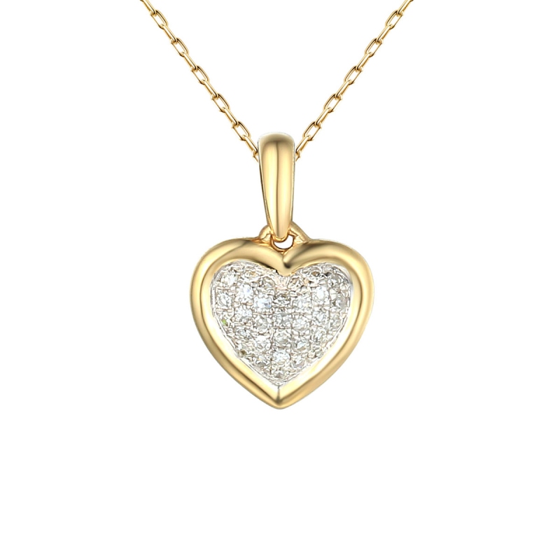 Zawieszka serce z diamentami (P45506 Y) - zdjęcie: 1