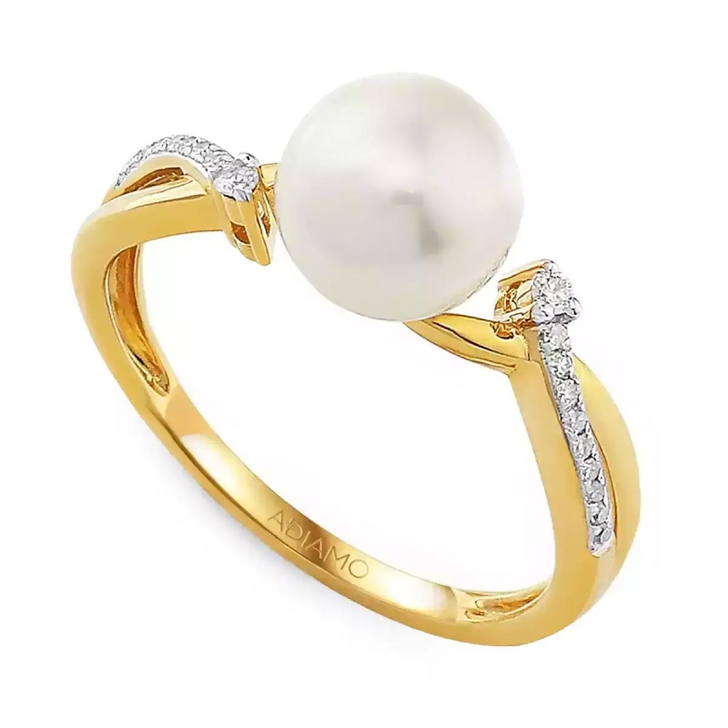 Pierścionek z perłą i diamentami (R34412 Y): 7 - zdjęcie: 1