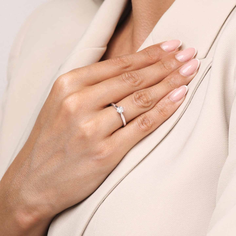 Pierścionek z diamentem, białe złoto pr.585 R34130 0,40ct: 8 - zdjęcie: 2