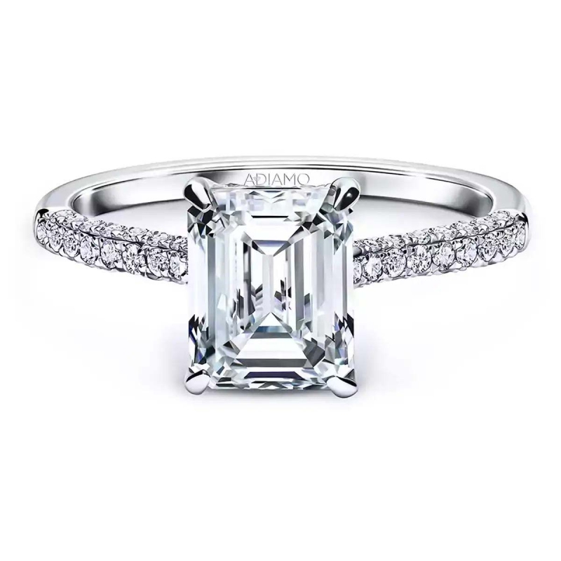 Pierścionek z diamentami, białe złoto próby 750: 8 - zdjęcie: 1