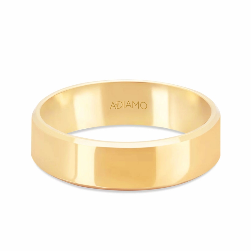 Obrączka ślubna, żółte złoto, trapezowa, męska, 6 mm (O-AD03 6M Y M): 17 - zdjęcie: 1