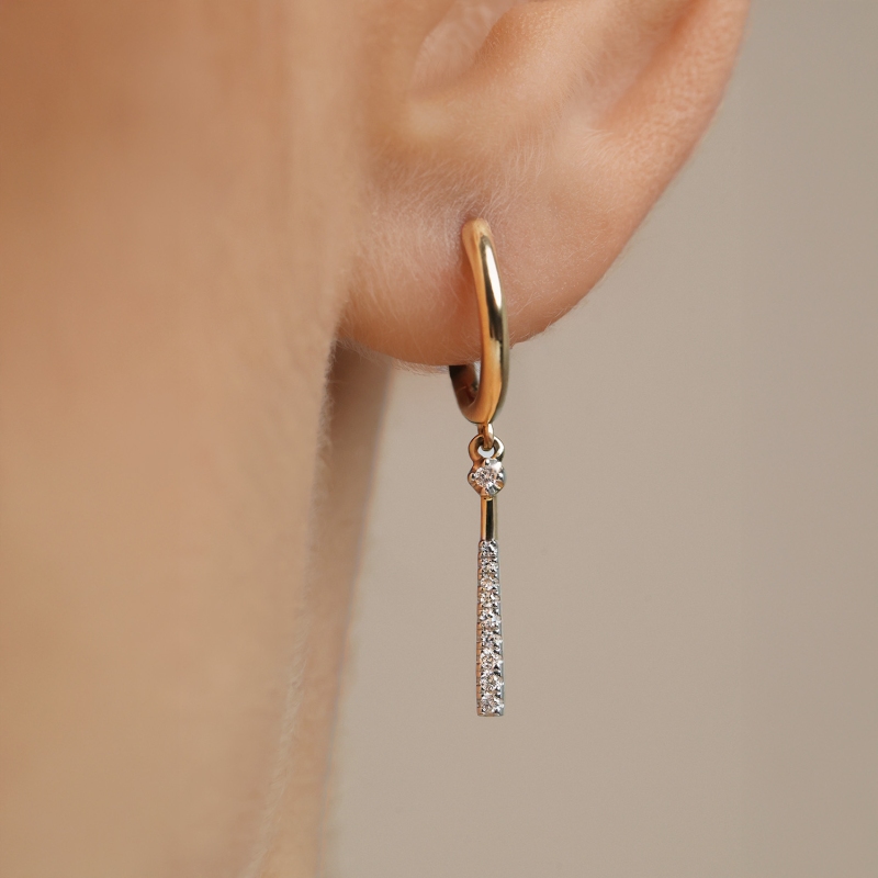 Kolczyki z diamentami (E98905 Y A) - zdjęcie: 2