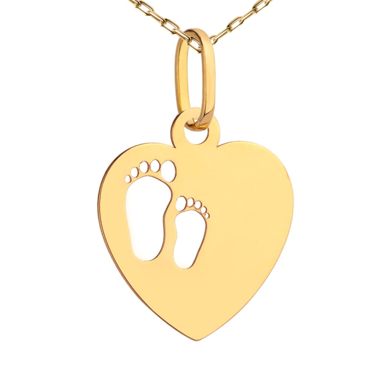 Zawieszka złota stopy w sercu - zdjęcie: 1