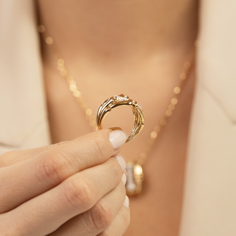 Pierścionek z diamentami (R97094 Y) - zdjęcie: 5