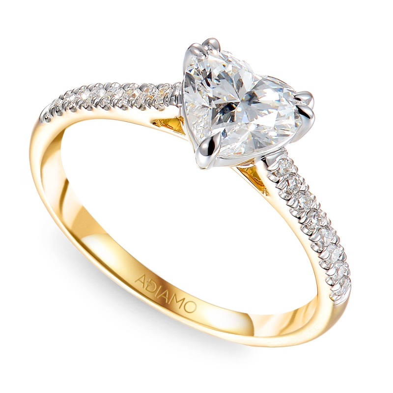 Pierścionek z diamentem laboratoryjnym (R96125 YW LGD 1.00ct): 13 - zdjęcie: 1