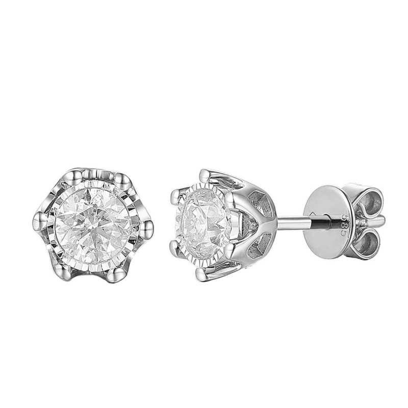 Kolczyki z diamentami (E88312 0,45ct W S) - zdjęcie: 1